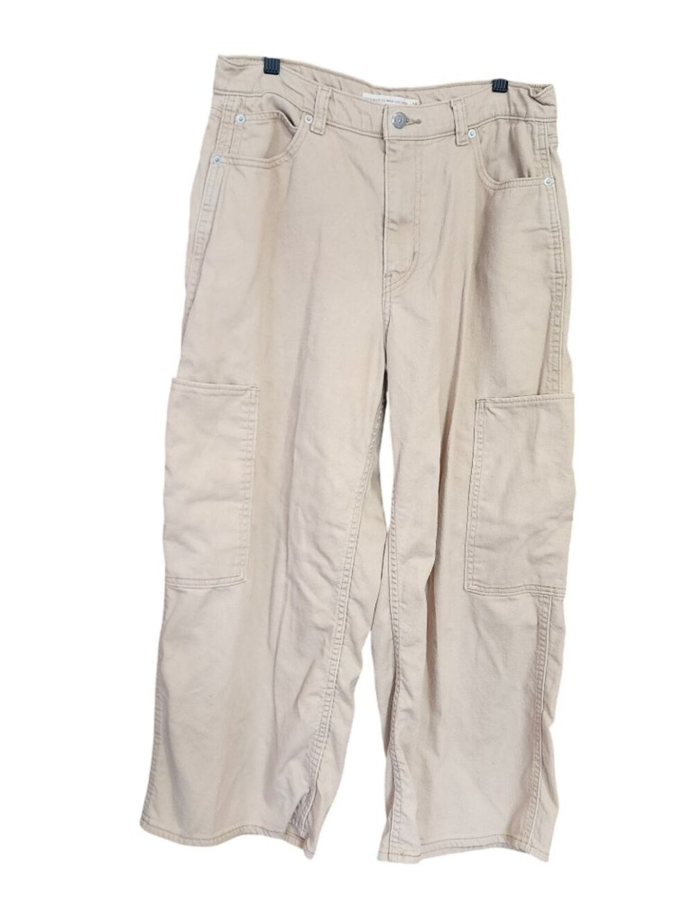 Levis High Waisted Wide Leg Crop Tan Denim Jeans Womens Size 28